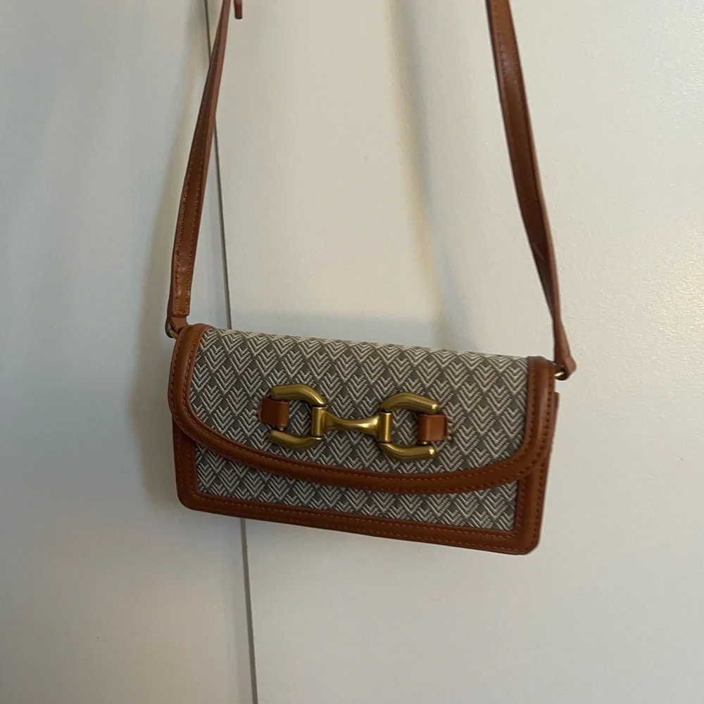 Zara Tweed Buckle mini crossbody Bag